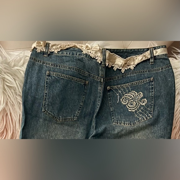 NEW Together by Spiegel Medium Wash Classic Fit Embroidered Jeans Size 16 RARE - Picture 3 of 15